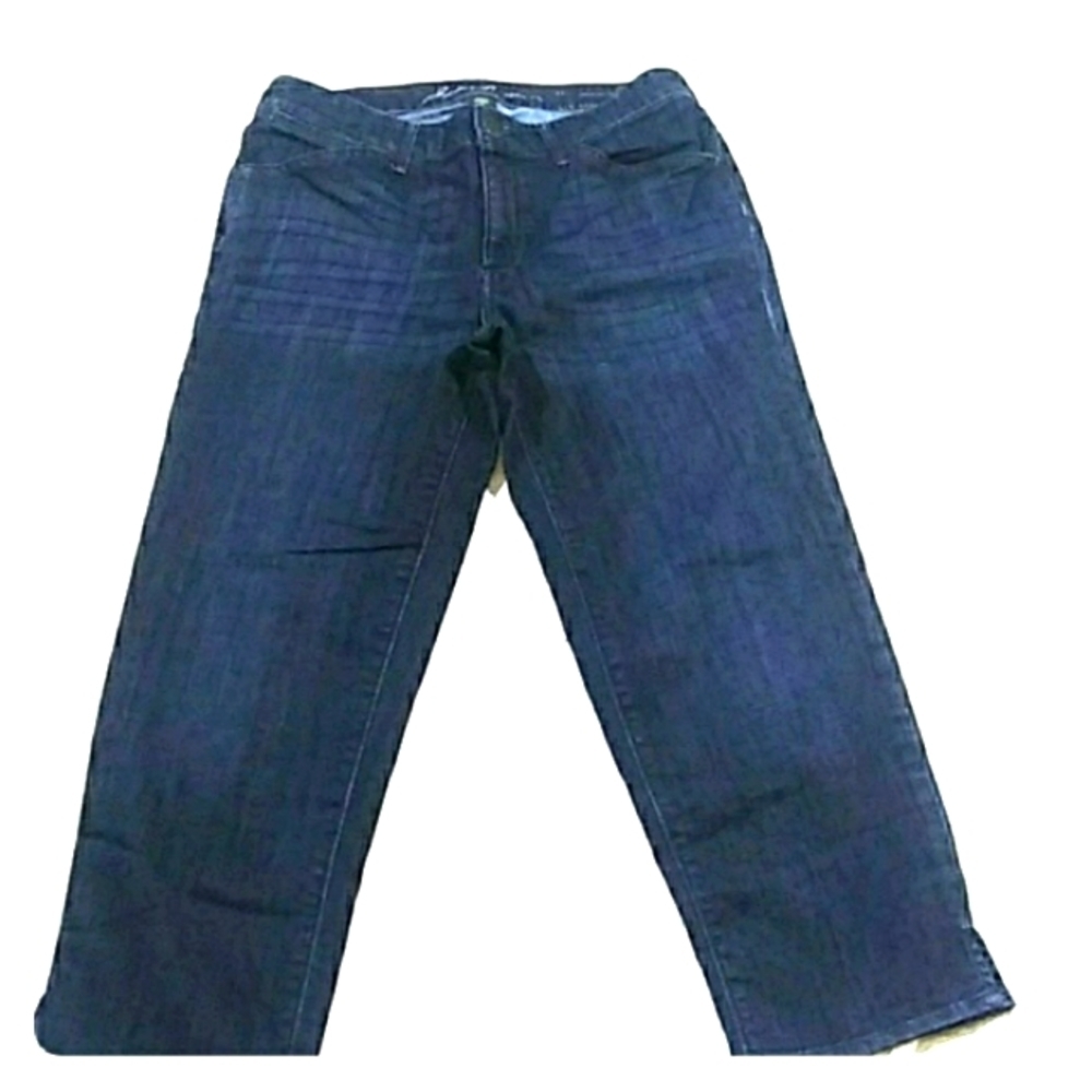 Eddie Bauer Curvy Capri Dark Blue Jean 30" - Picture 2 of 8